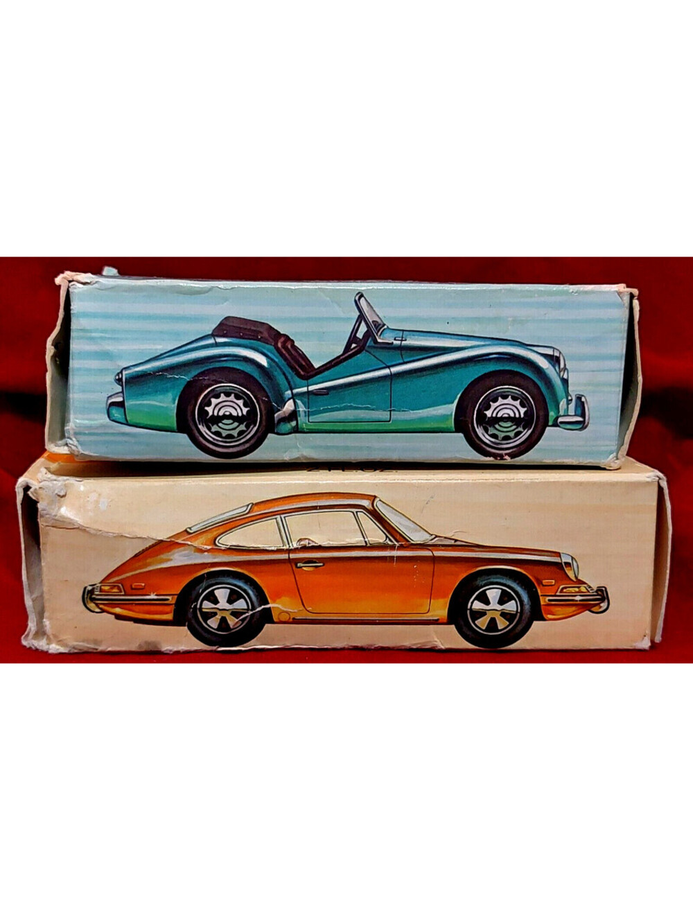 AVON '68 Porsche + '56 Triumph TR3 After Shave Bottles w/Boxes - Empty Bottles
